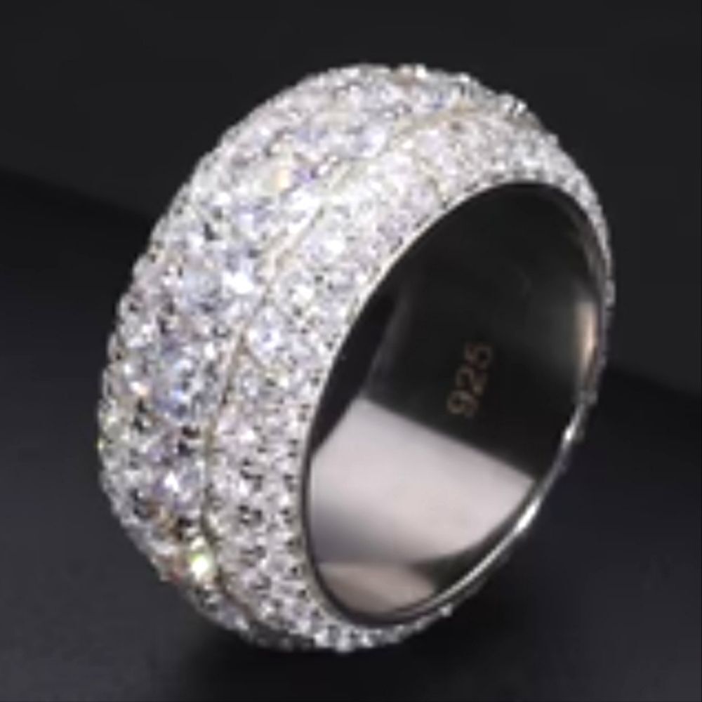 4 Ct. Clear White Baguette Diamond Ring 14K White Gold on 925 Silver  - Picture 5 of 7